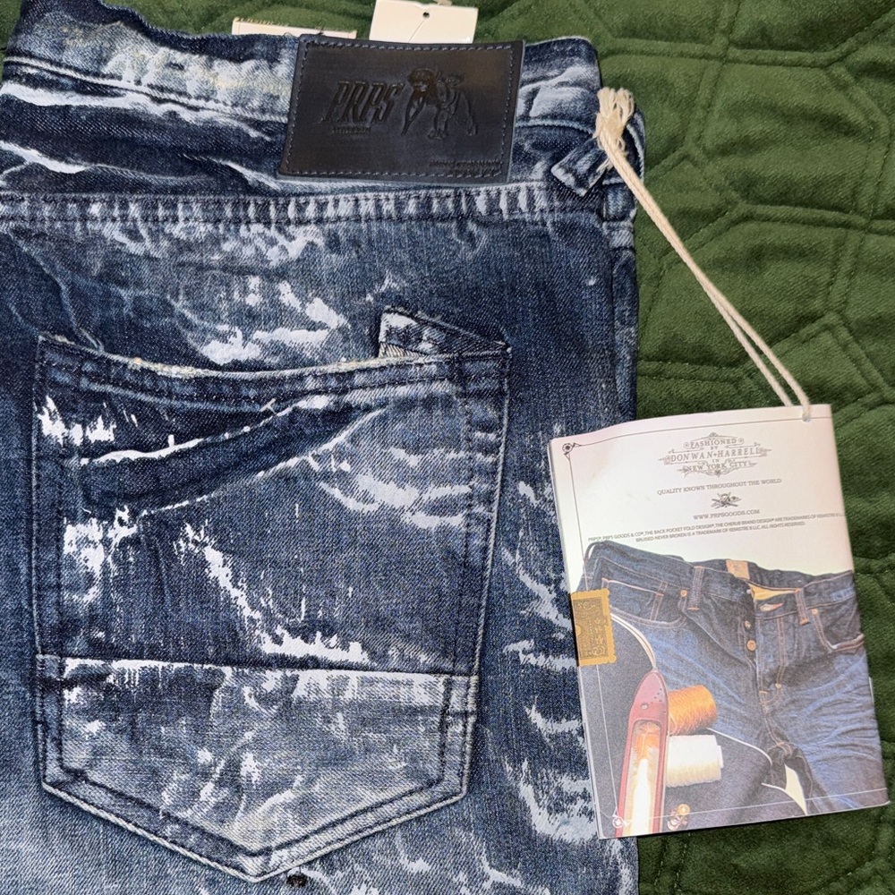 PRPS Indigo Slim Jeans with White Highlights - Picture 2 of 7